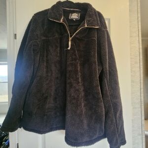 Grizzly Sherpa Men's Black Sherpa Half-Zip Pullover XL EUC
